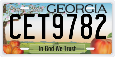 GA license plate CET9782