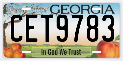 GA license plate CET9783