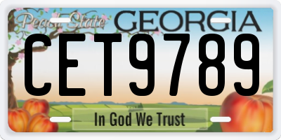 GA license plate CET9789