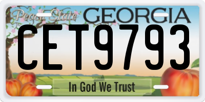 GA license plate CET9793