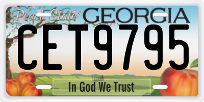 GA license plate CET9795