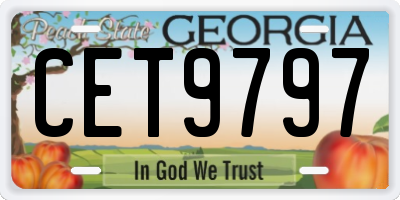 GA license plate CET9797