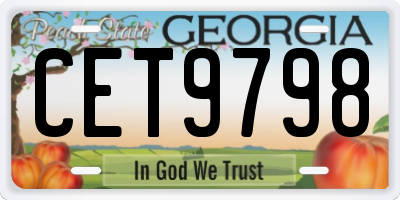 GA license plate CET9798