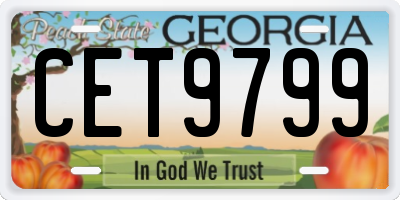 GA license plate CET9799