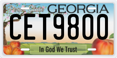 GA license plate CET9800