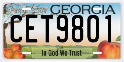 GA license plate CET9801