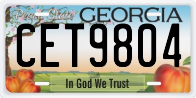 GA license plate CET9804