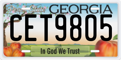 GA license plate CET9805