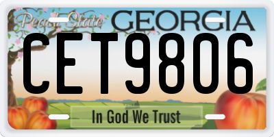 GA license plate CET9806