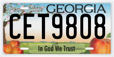 GA license plate CET9808