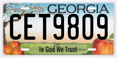 GA license plate CET9809