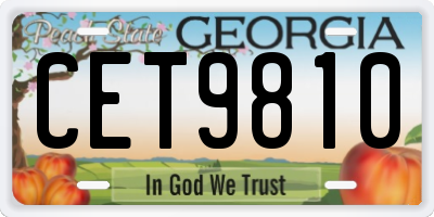 GA license plate CET9810