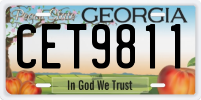 GA license plate CET9811