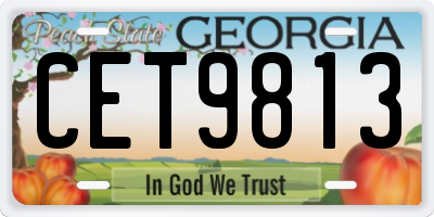GA license plate CET9813