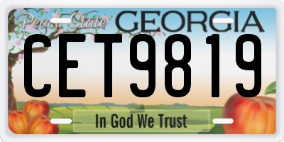 GA license plate CET9819
