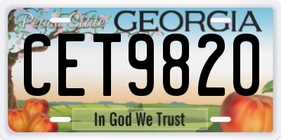 GA license plate CET9820