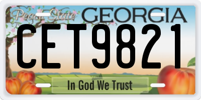 GA license plate CET9821