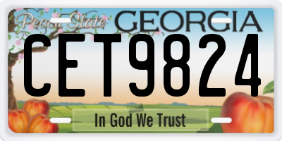 GA license plate CET9824
