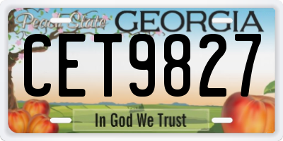 GA license plate CET9827
