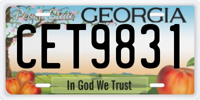 GA license plate CET9831