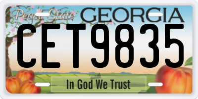 GA license plate CET9835