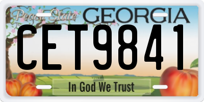 GA license plate CET9841