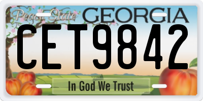 GA license plate CET9842