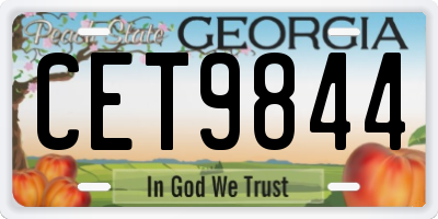 GA license plate CET9844