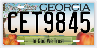 GA license plate CET9845