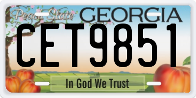 GA license plate CET9851