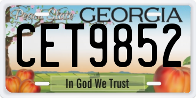 GA license plate CET9852