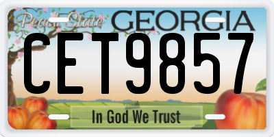 GA license plate CET9857