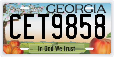 GA license plate CET9858