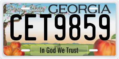 GA license plate CET9859