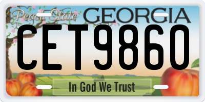 GA license plate CET9860