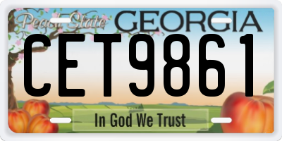 GA license plate CET9861