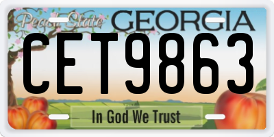 GA license plate CET9863