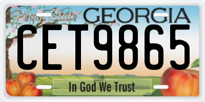 GA license plate CET9865