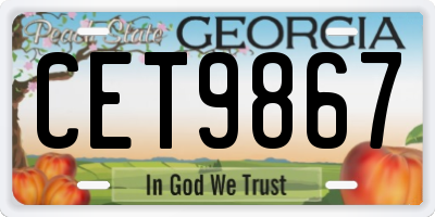 GA license plate CET9867