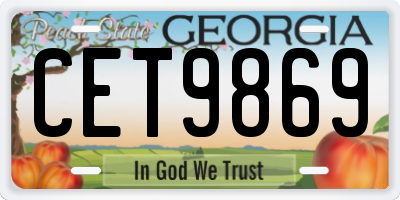 GA license plate CET9869