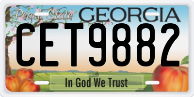 GA license plate CET9882