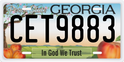 GA license plate CET9883