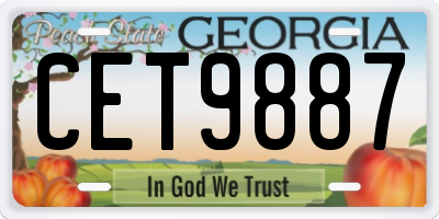 GA license plate CET9887