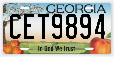 GA license plate CET9894