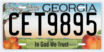 GA license plate CET9895