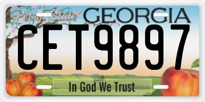 GA license plate CET9897