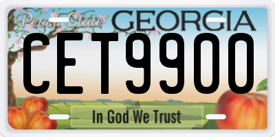 GA license plate CET9900