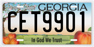 GA license plate CET9901