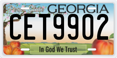 GA license plate CET9902