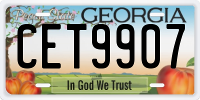 GA license plate CET9907
